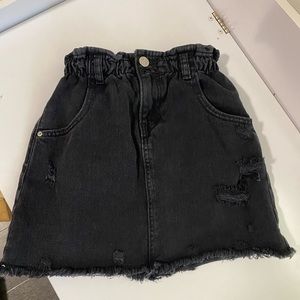 Zara girl black jean skirt